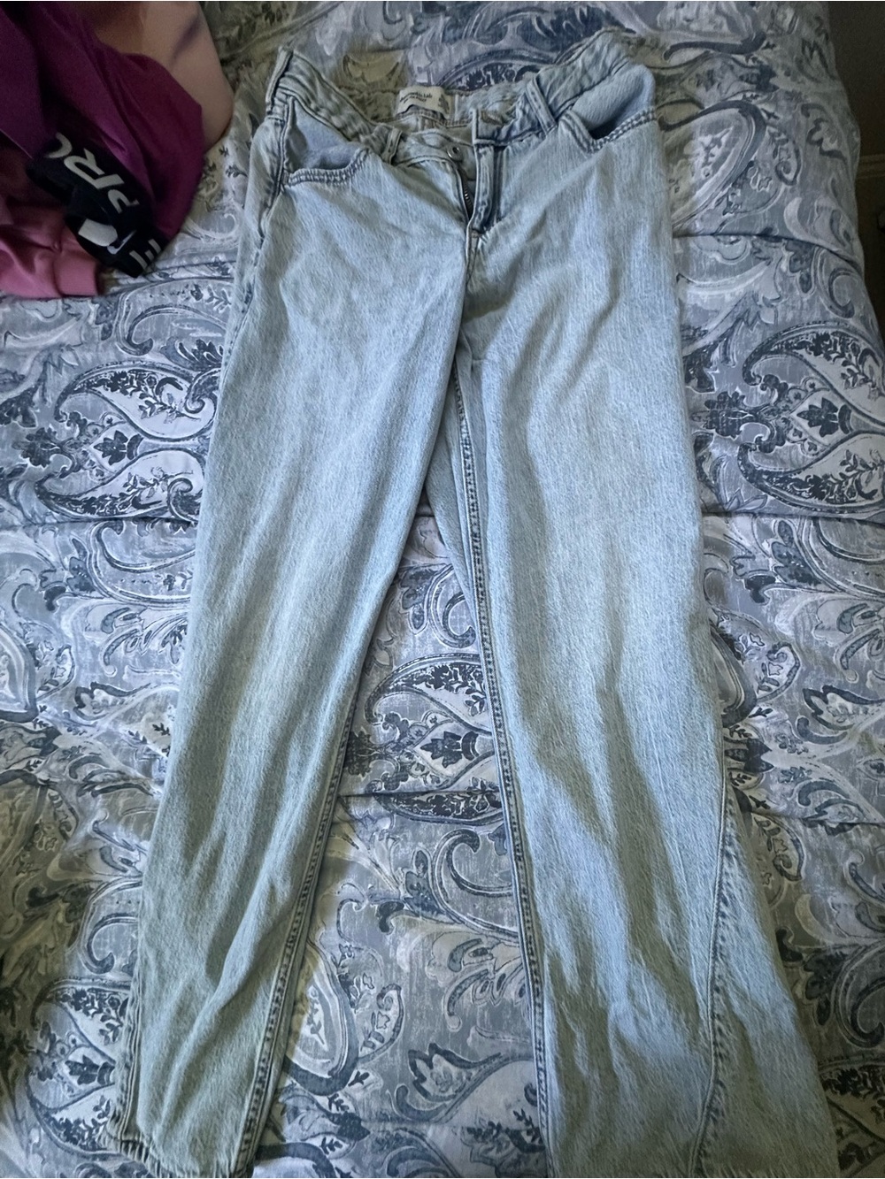 Abercrombie & Fitch Pale Blue Straight-Leg Jeans